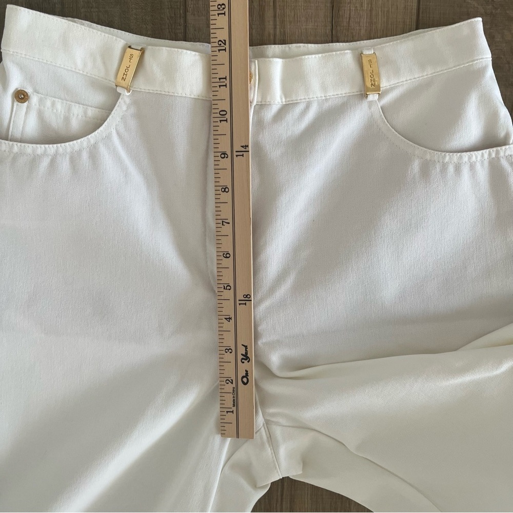 St. John Sport White Straight Leg Pants Stretch Trousers Sz 8 Workwear Coastal - Picture 12 of 13